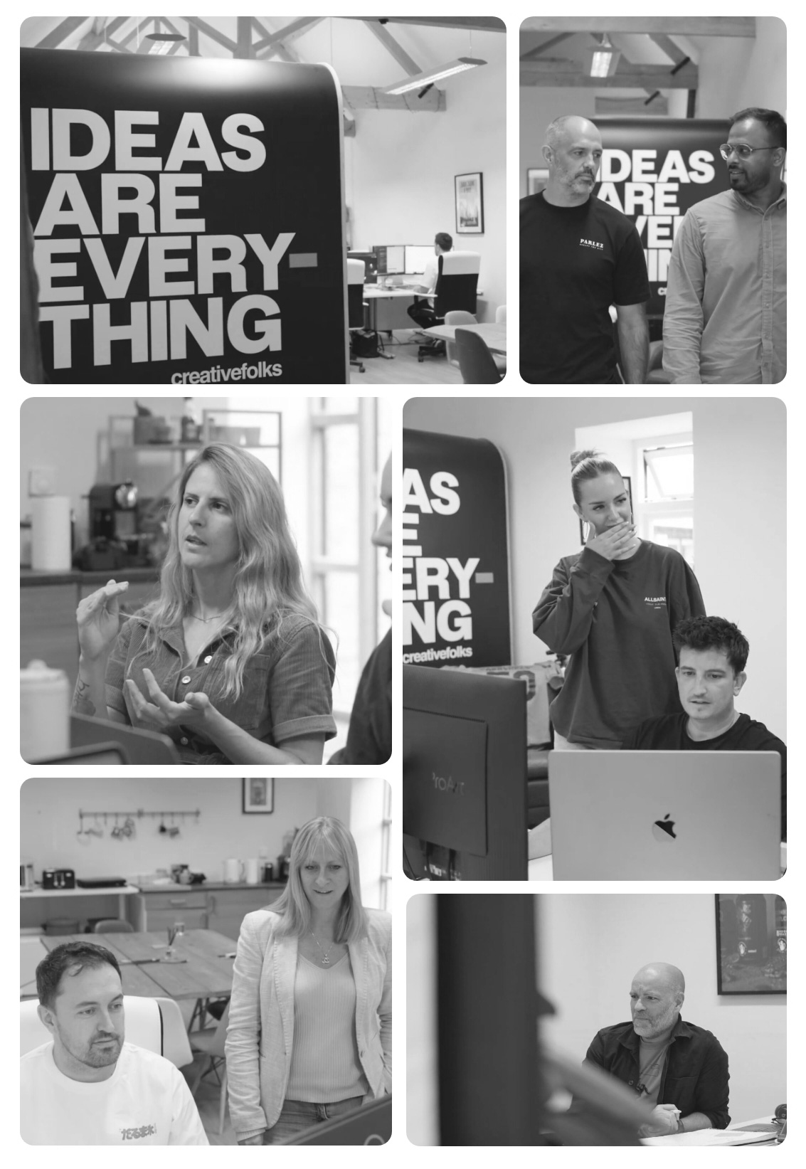 The CreativeFolks team working together in the studio